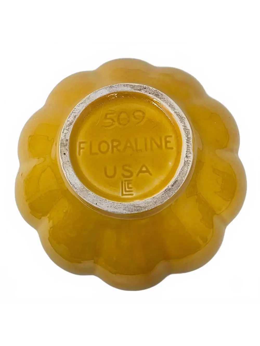 Vintage McCoy Floraline 509 Yellow Lotus Planter Bowl MCM Pottery USA